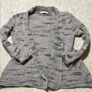 1x large XL Elsamanda Wool blend Mohair GREY mix cardigan chunky knit